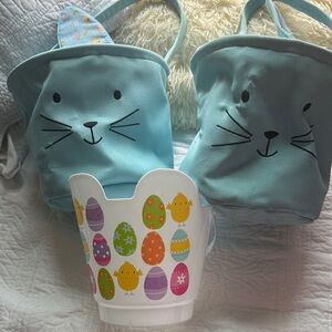 Kids Bunny Face Easter Baskets set of 3